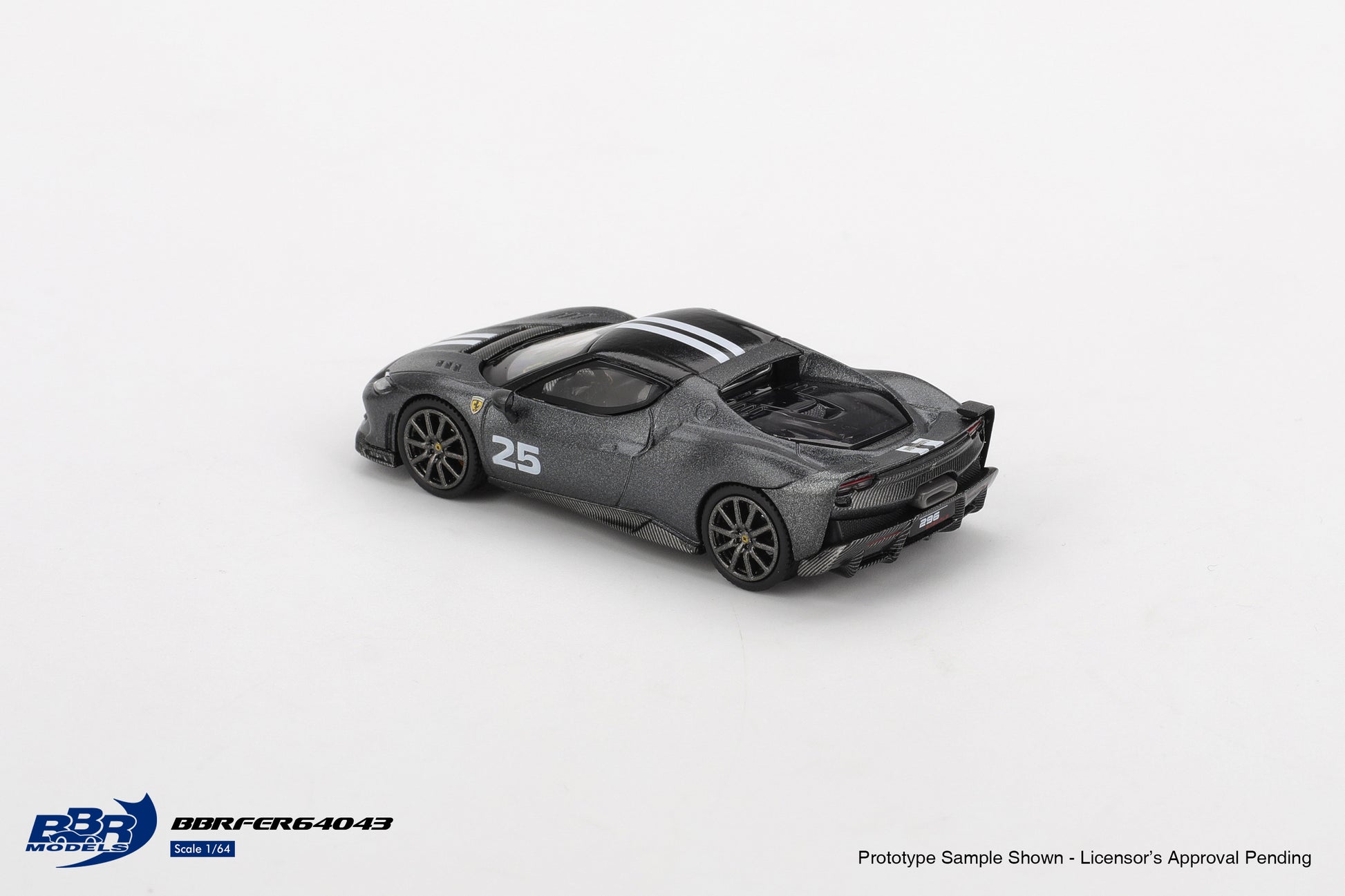 BBR Models 1:64 Ferrari 296 Speciale 2025 Grigio Silverstone Opaco matte grey premium diecast model. Back