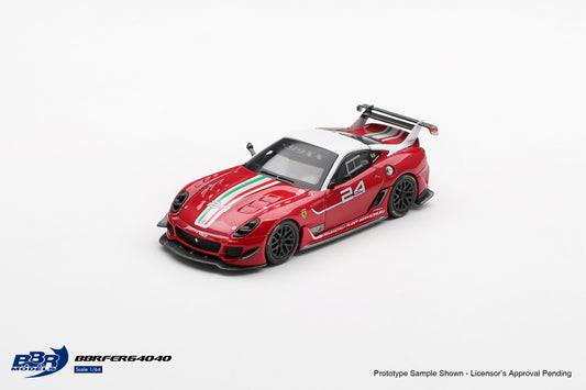 BBR Models 1:64 Ferrari 599XX Evo #24 2011 diecast track car model. Front