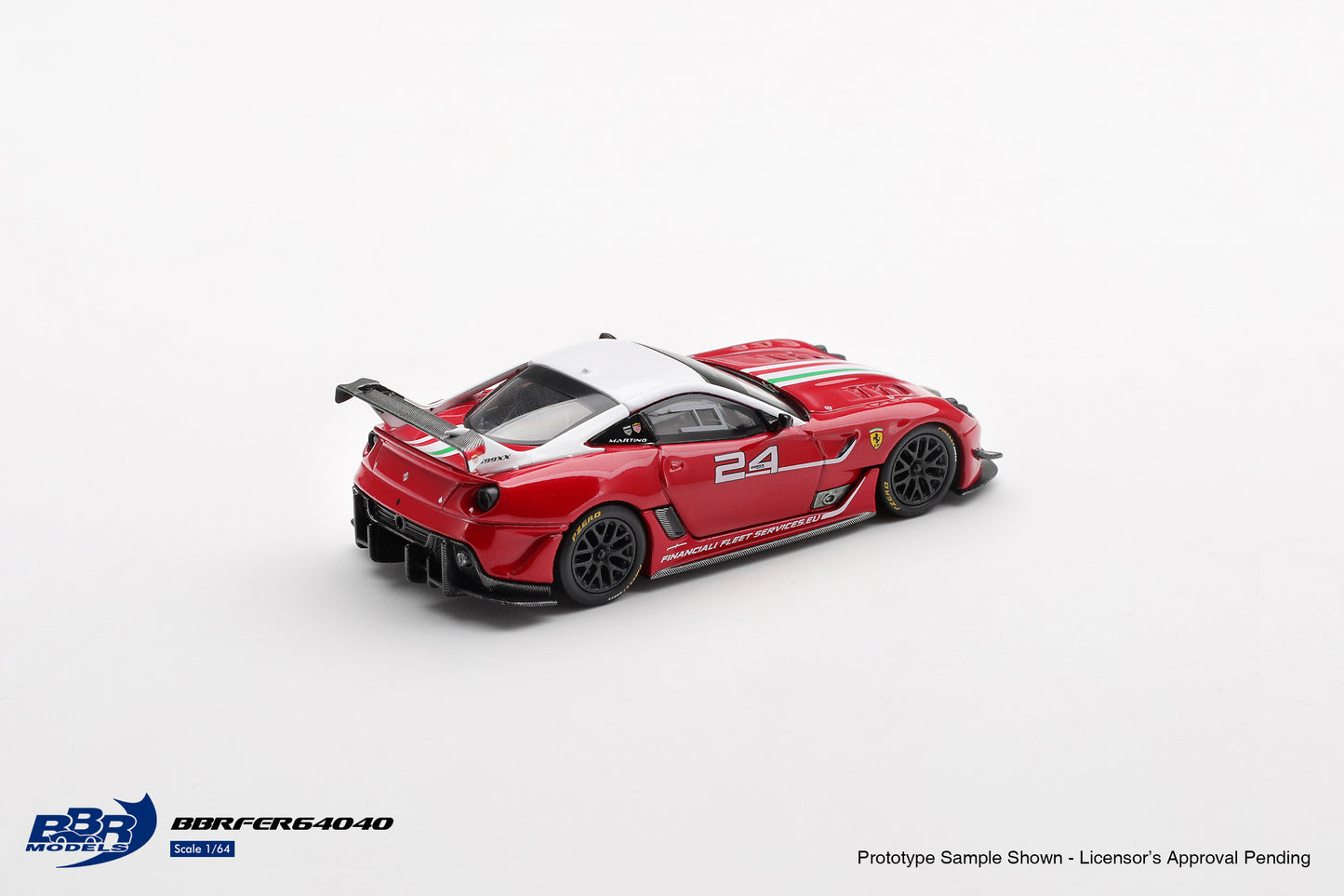 BBR Models 1:64 Ferrari 599XX Evo #24 2011 diecast track car model. Back