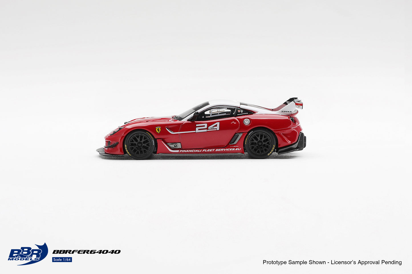 BBR Models 1:64 Ferrari 599XX Evo #24 2011 diecast track car model. Side