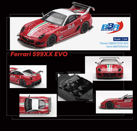BBR Models 1:64 Ferrari 599XX Evo #24 2011 diecast track car model