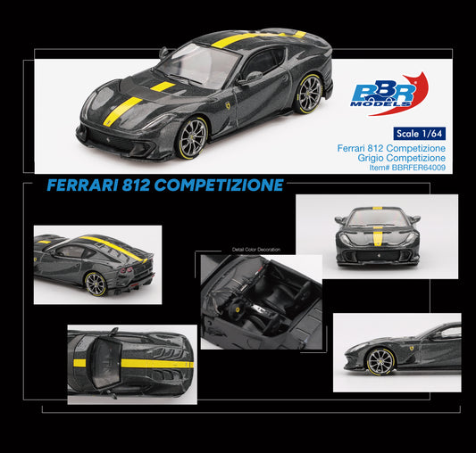 (Pre-Order) BBR Models - Ferrari 812 Competitizone Grigio Competizione 2024