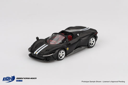 BBR Models Ferrari Daytona SP3 Matt Black 2024 1:64 scale diecast car. Front