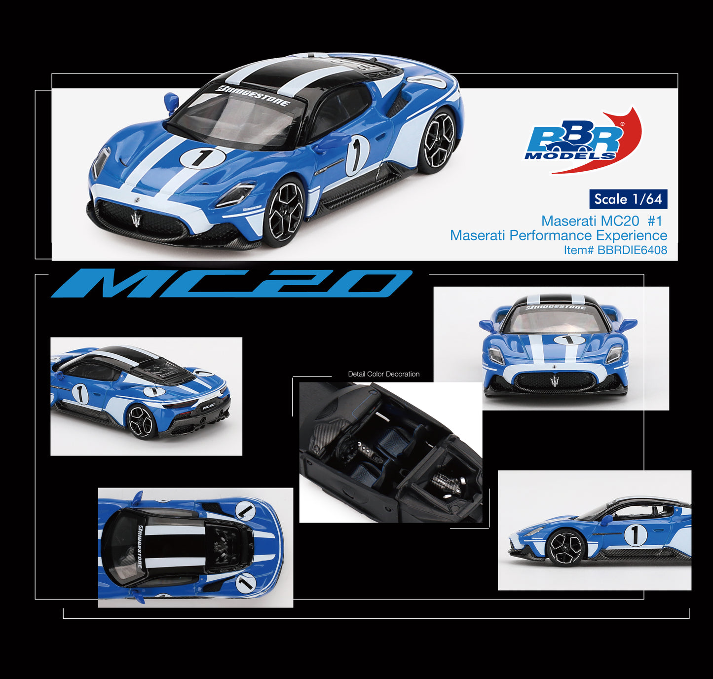 (Pre-Order) BBR Models - Maserati MC20 #1 Performance Experience 2023