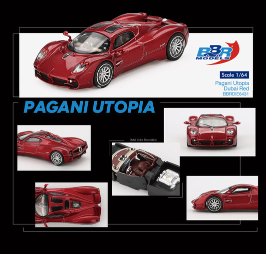 (Pre-Order) BBR Models - Pagani Utopia Dubai Red 2023