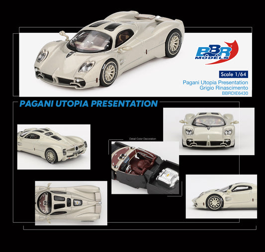 (Pre-Order) BBR Models - Pagani Utopia Presentation Grigio Rinascimento 2023