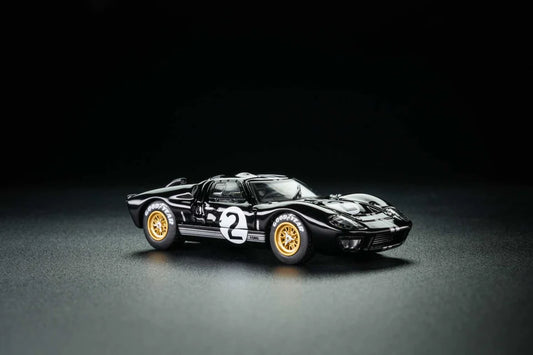 FG Model 1:64 Ford GT40 Mk II #2 Bruce McLaren Chris Amon 1966 Le Mans winner with opening panels.