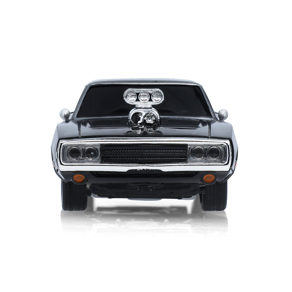 GreenLight GL Motion 1:64 RC 1970 Dodge Charger Dom from The Fast and the Furious with black body and supercharger