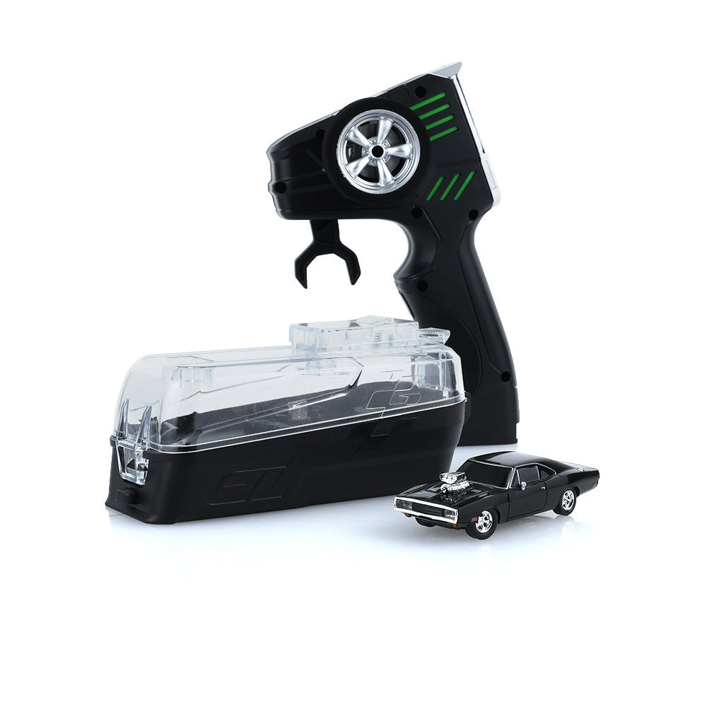 GreenLight GL Motion 1:64 RC 1970 Dodge Charger Dom from The Fast and the Furious with black body and supercharger