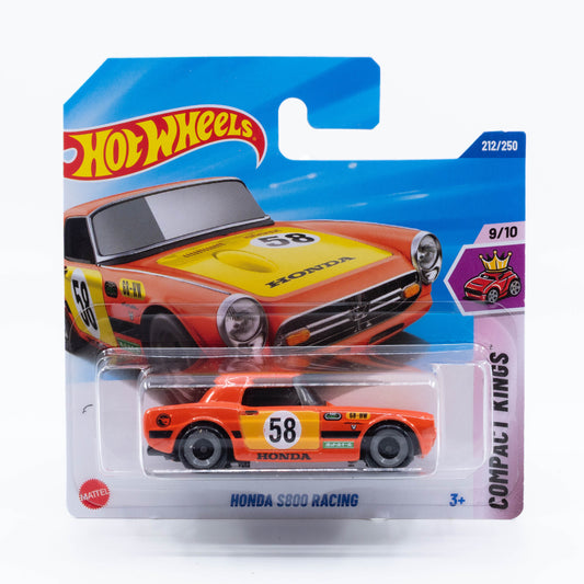 Hot Wheels Honda S800 Racing Regular Treasure Hunt diecast model in 1:64 scale with racing decals and unique paint