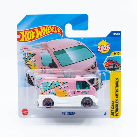 Hot Wheels 1:64 Kei Swap diecast model combining Japanese kei car design with a performance engine swap.