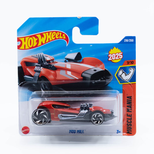 Hot Wheels Mod Mill diecast car model in 1:64 scale, muscle car version of the classic Twin Mill with dual engines