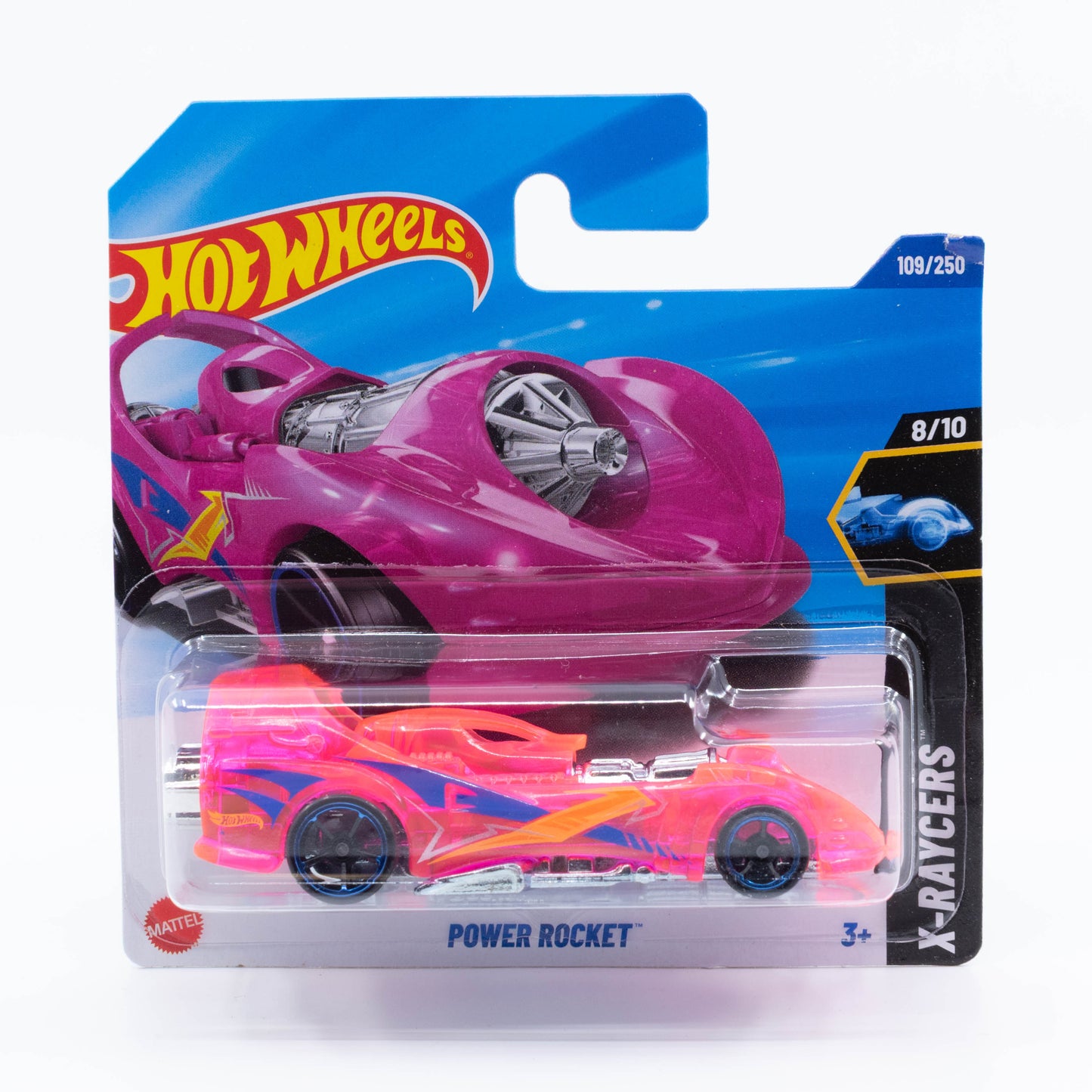 Hot Wheels Power Rocket 1:64 scale diecast car with bright colors and futuristic rocket-inspired design.