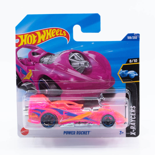 Hot Wheels Power Rocket 1:64 scale diecast car with bright colors and futuristic rocket-inspired design.