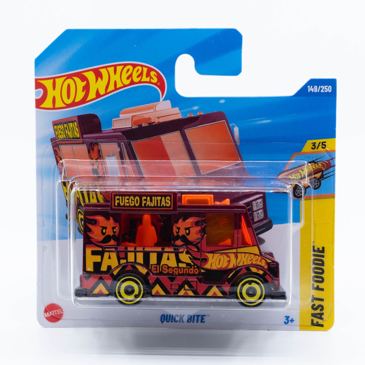 Hot Wheels Quick Bite diecast food truck with colorful graphics and serving window
