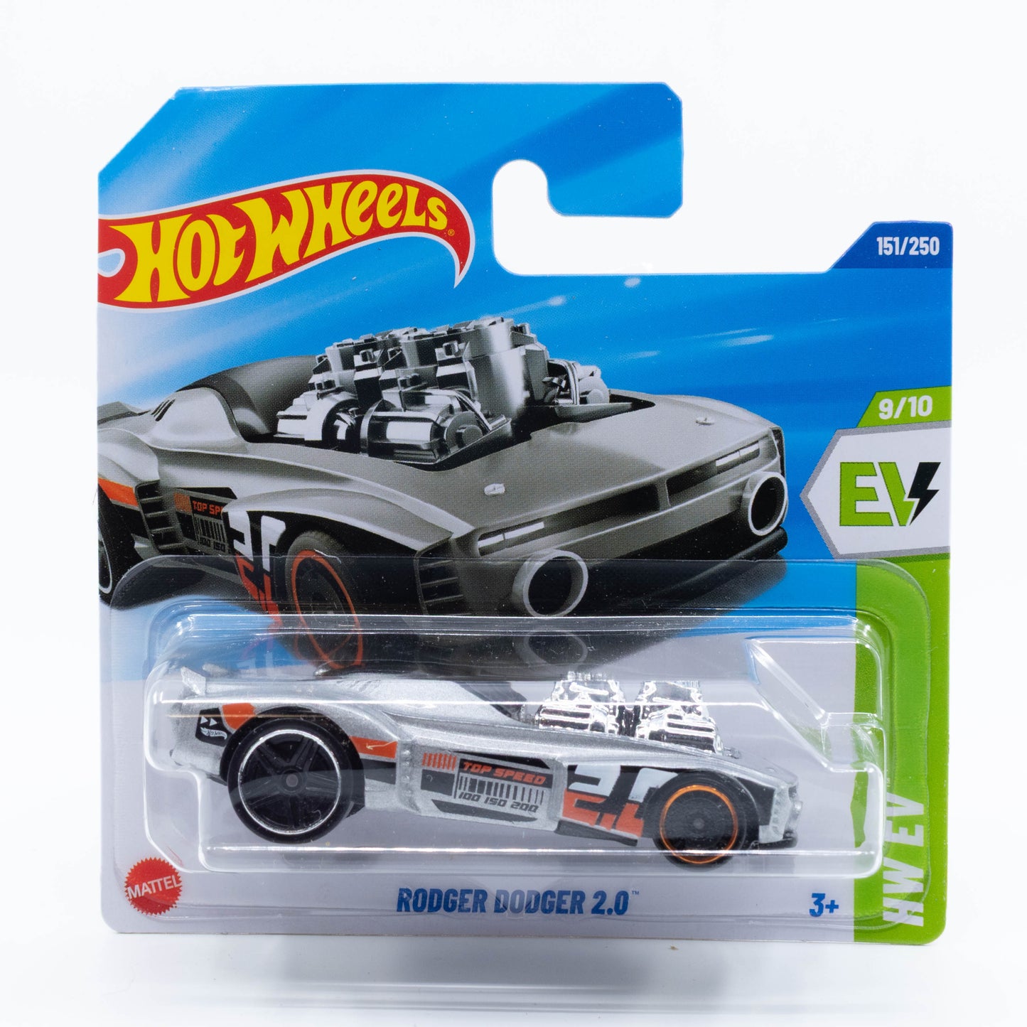 Hot Wheels Rodger Dodger 2.0 muscle car with exposed engine and bold graphics