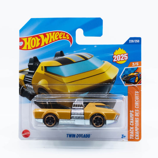 Hot Wheels Twin Dorado diecast car model in 1:64 scale combining El Dorado and Twin Mill designs