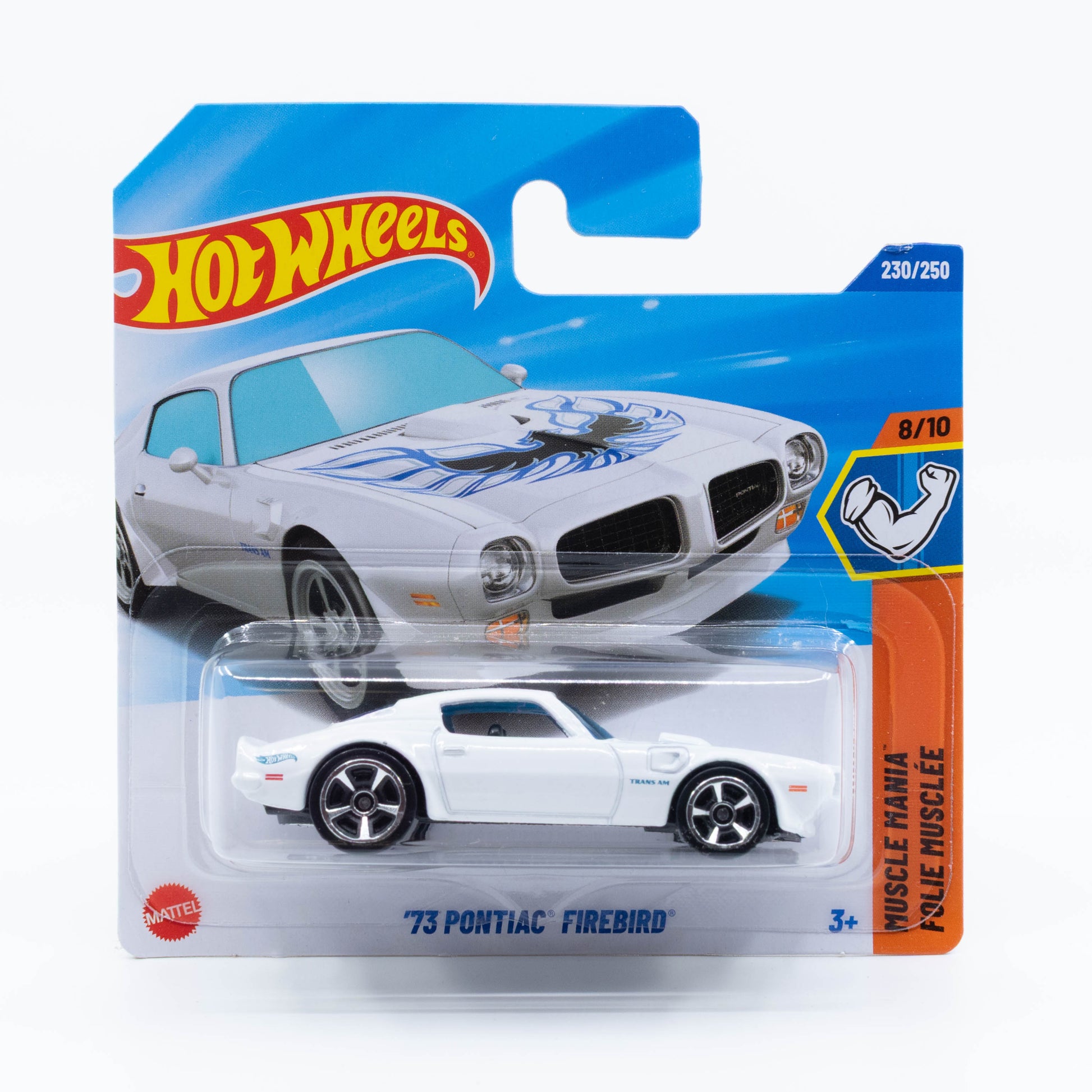 Hot Wheels ’73 Pontiac Firebird diecast car model in 1:64 scale with classic muscle car design