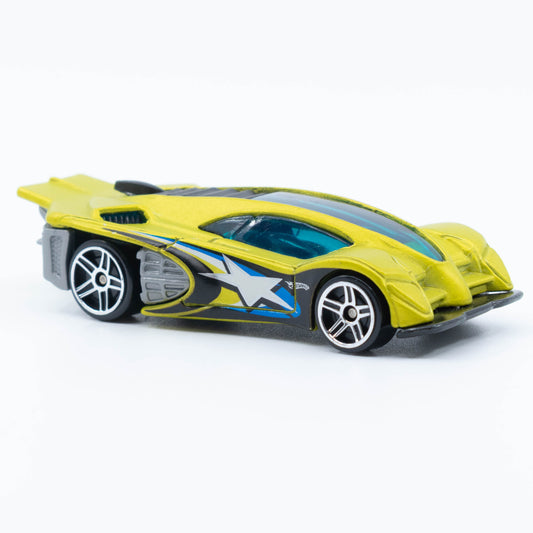 Hot Wheels Side Draft die-cast car with sleek aerodynamic design and bold racing graphics. Front