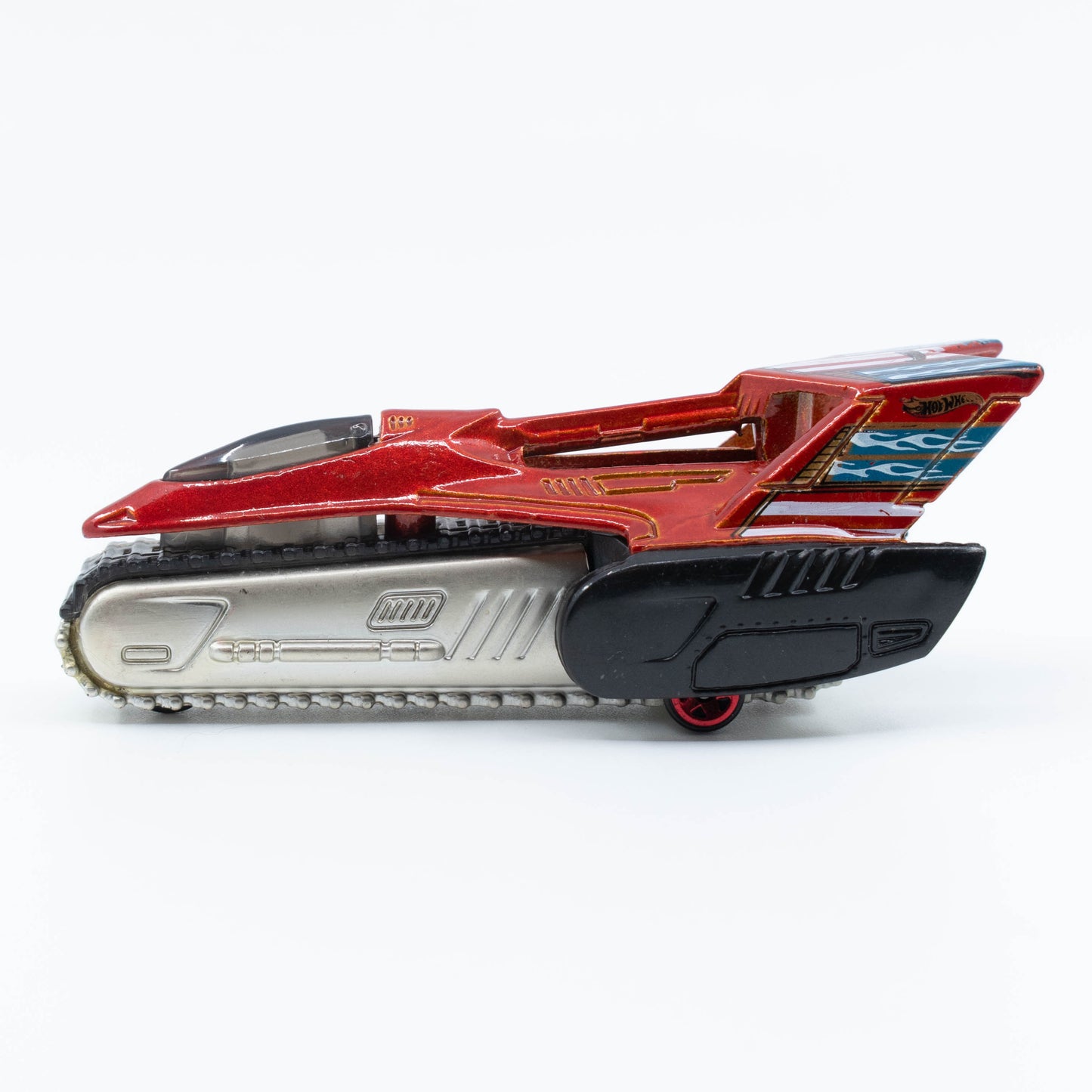 Hot Wheels Tread Air 1:64 scale diecast vehicle with large off-road caterpillar and futuristic design. Side