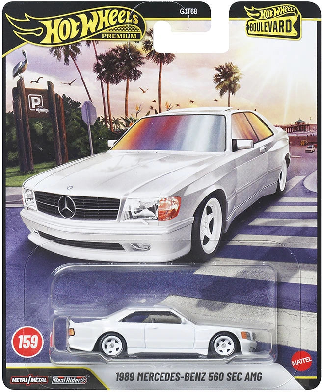 No.159 1989 Mercedes-Benz 560 SEC AMG in white with Lamley-inspired details.