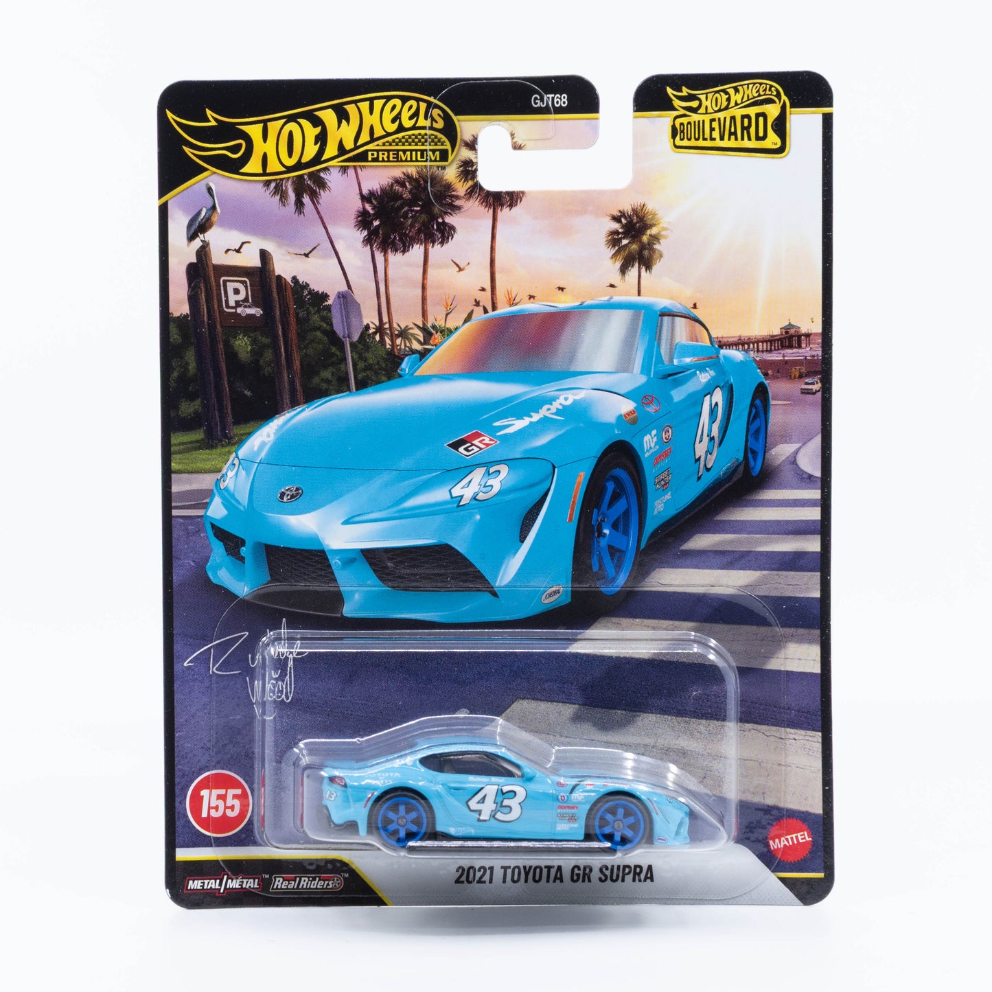 Hot Wheels Boulevard No. 155 2021 Toyota GR Supra with Richard Petty tribute livery.