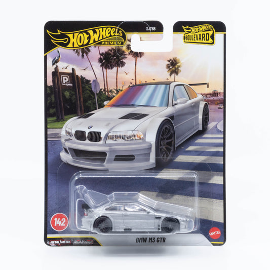 Hot Wheels Boulevard Premium BMW M3 GTR silver E46 race-inspired touring car 1:64 model