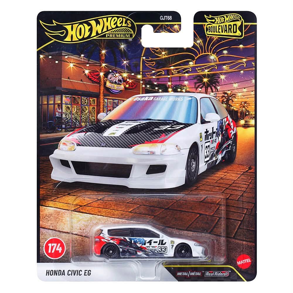 Hot Wheels Boulevard Mix 2 2027 five-car set featuring McLaren Solus GT, Nissan Skyline GT-R, VW Samba Bus, Honda Civic EG and Jeep Wrangler