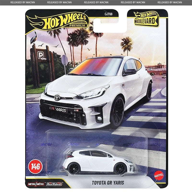 Hot Wheels Boulevard Toyota GR Yaris white 1:64 scale premium die-cast model.