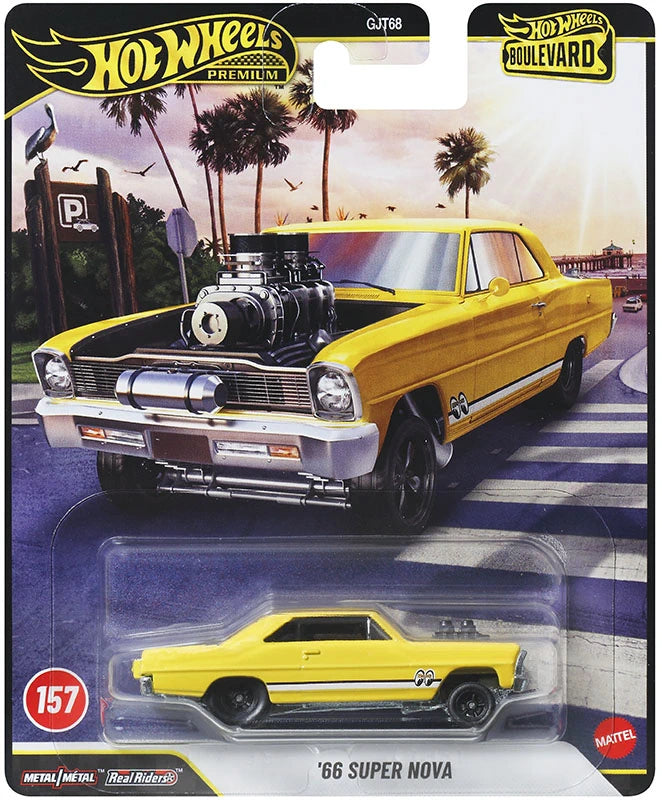 No.157 1966 Super Nova in yellow with Mooneyes graphics.
