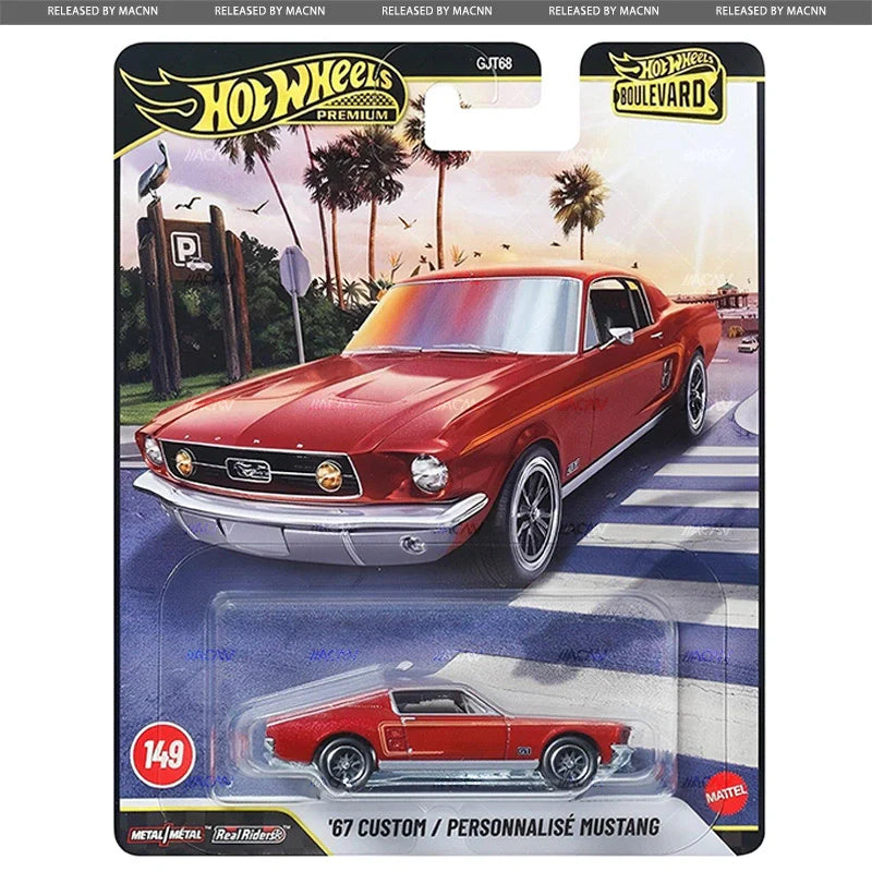 Hot Wheels Boulevard ’67 Custom Mustang red 1:64 scale premium die-cast model.