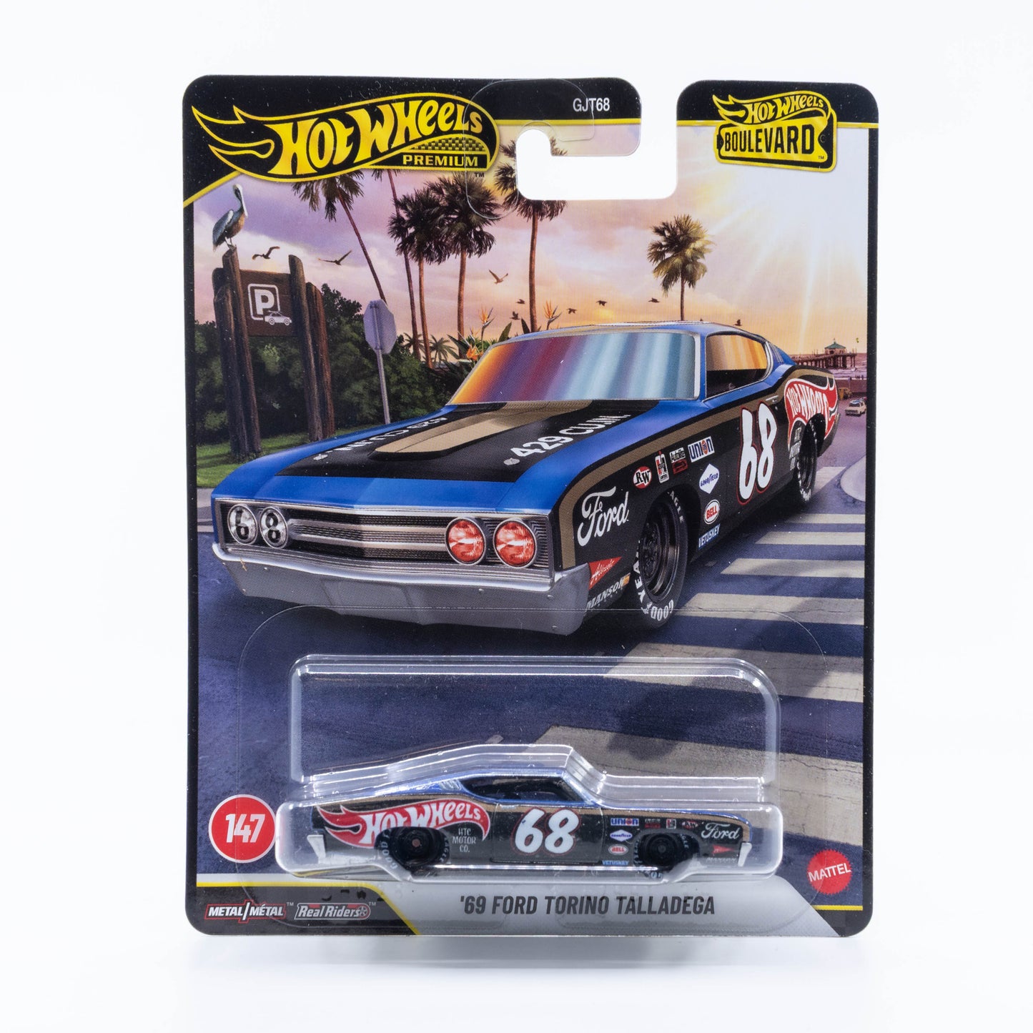 Hot Wheels Boulevard 69 Ford Torino Talladega NASCAR livery No.147 1:64
