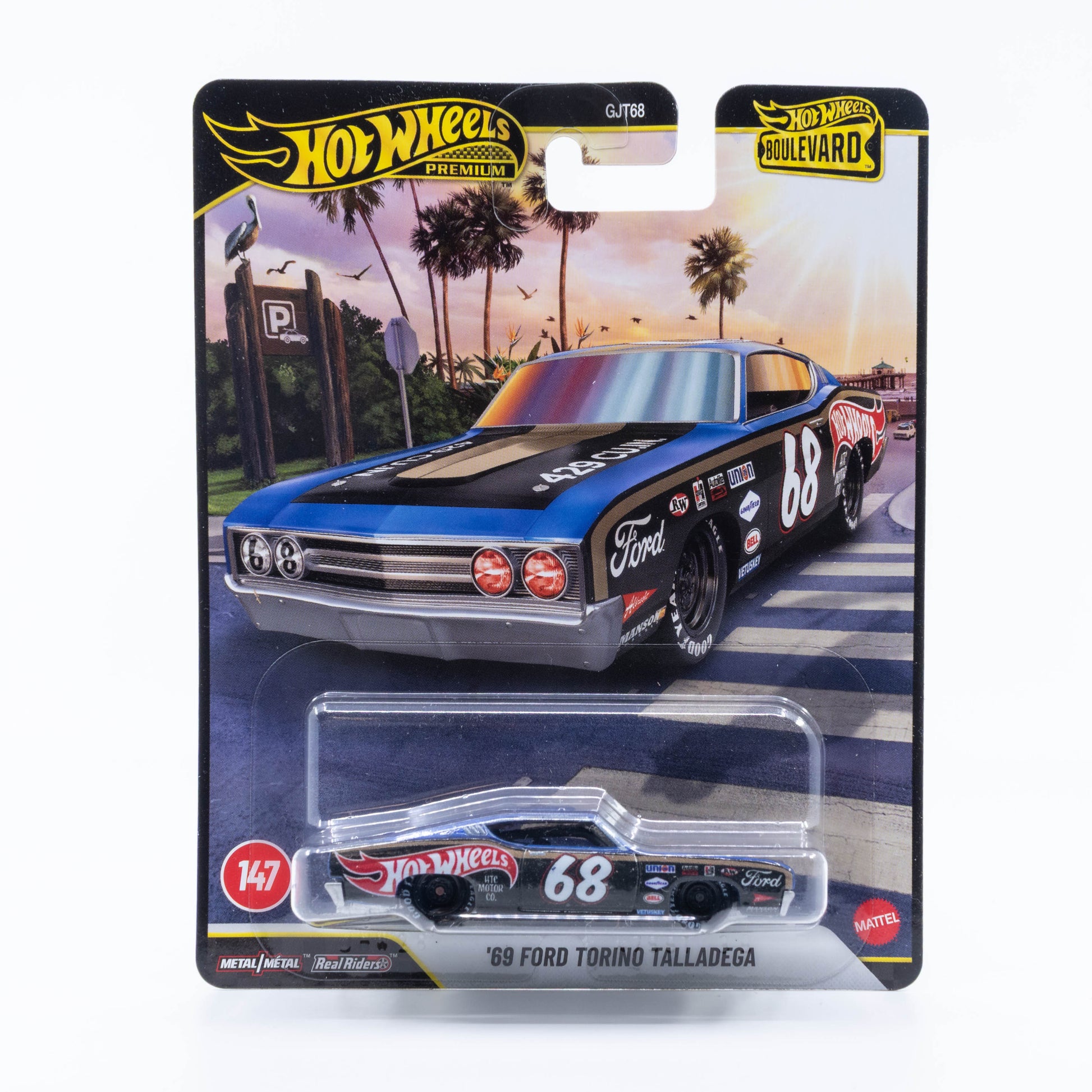 Hot Wheels Boulevard 69 Ford Torino Talladega NASCAR livery No.147 1:64