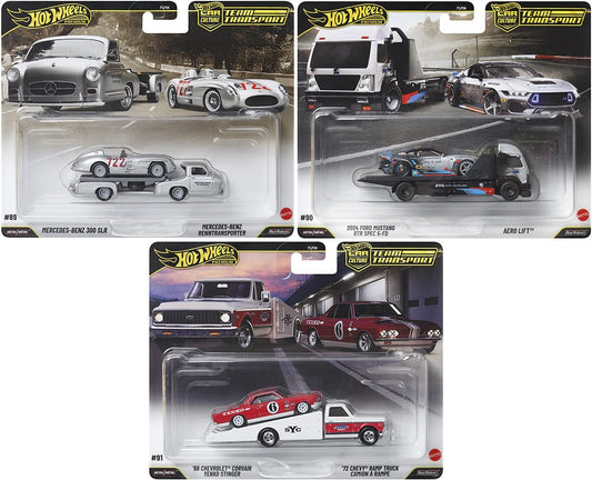 Hot Wheels Team Transport 2026 Mix 2 full set with three premium car and transporter combinations.