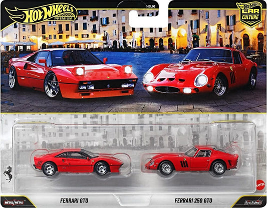 Hot Wheels Car Culture 2-Pack 2027 Mix 1 featuring Ferrari, Performance Sedans and BRE-themed two-car sets.