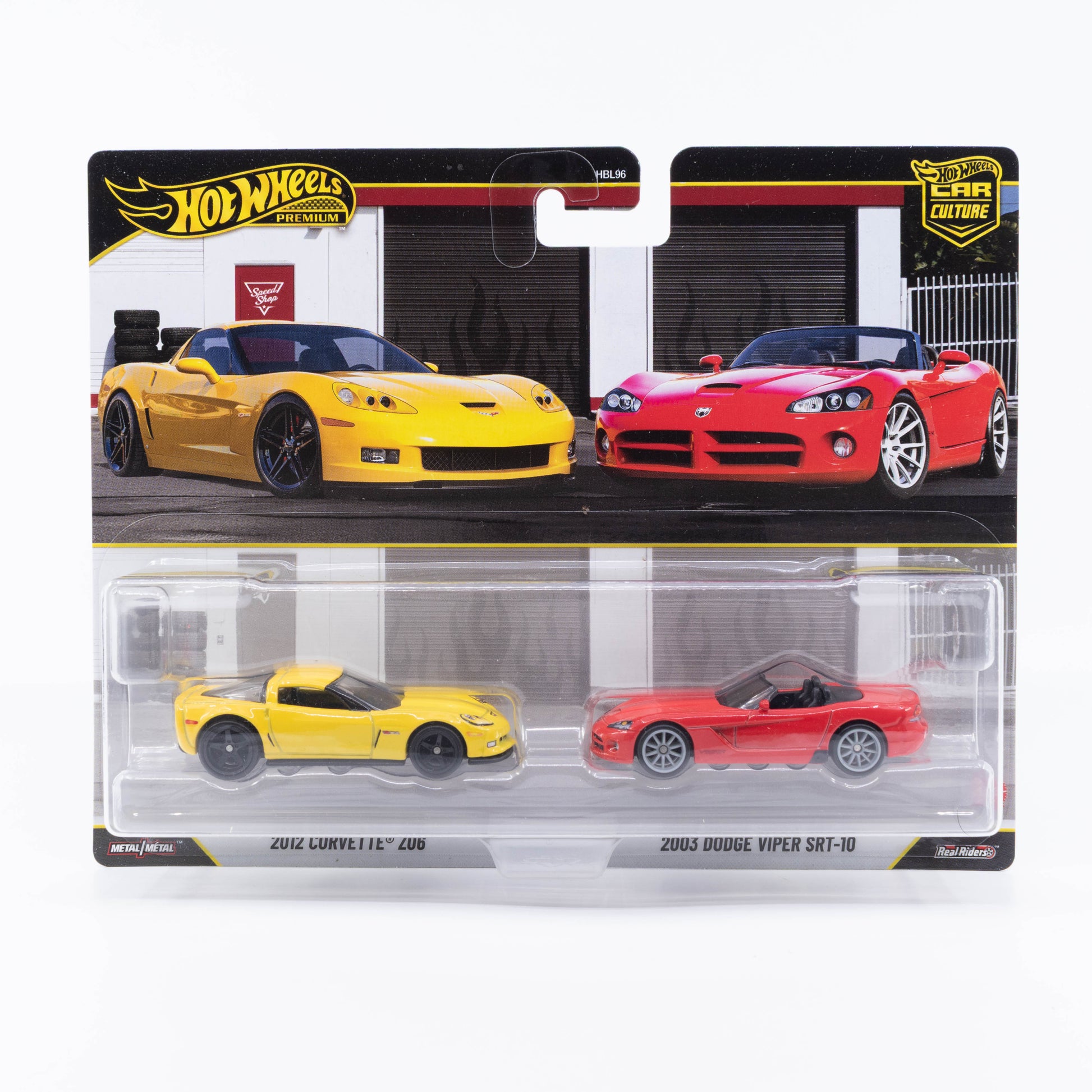 Hot Wheels Car Culture 2-Pack featuring the 2012 Corvette Z06 and 2003 Dodge Viper SRT-10.