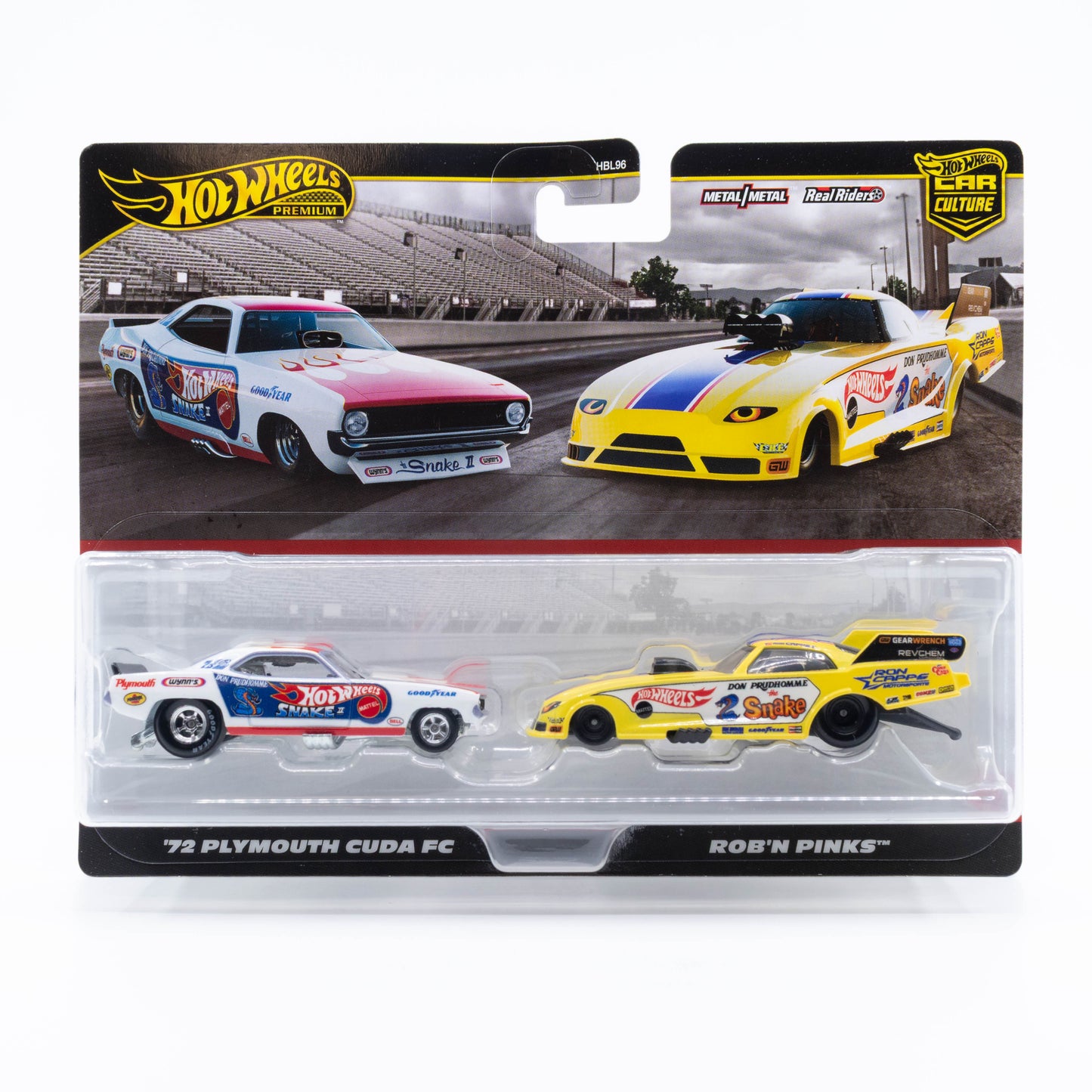 Hot Wheels Car Culture 1:64 2-pack – '72 Plymouth Cuda FC and Rob'n Pinks diecast models