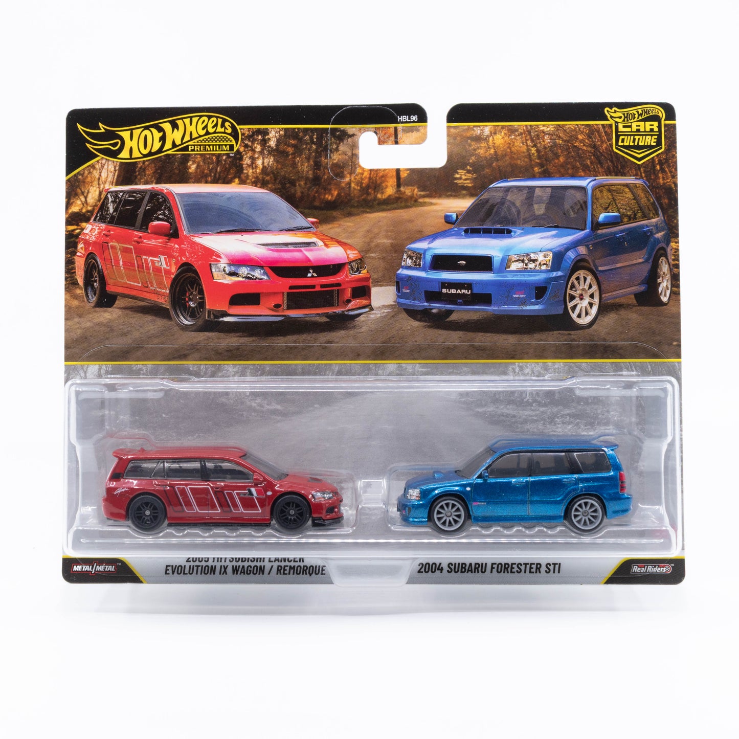 Hot Wheels Car Culture 2-pack Evo IX Wagon new model and Subaru Forester STI premium diecast set 1:64