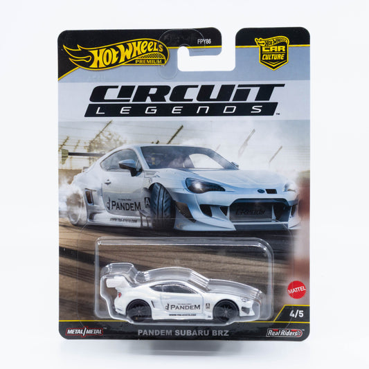 Hot Wheels Car Culture Circuit Legends Pandem Subaru BRZ diecast car model in 1:64 scale with wide-body kit and racing decals