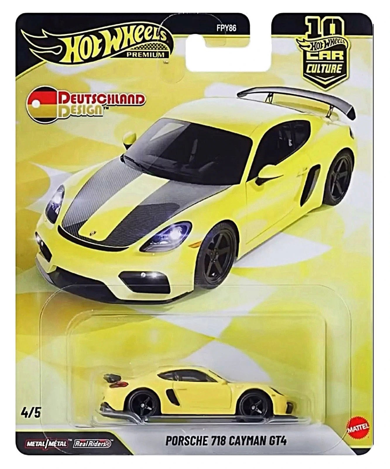 Porsche 718 Cayman GT4 in Racing Yellow.