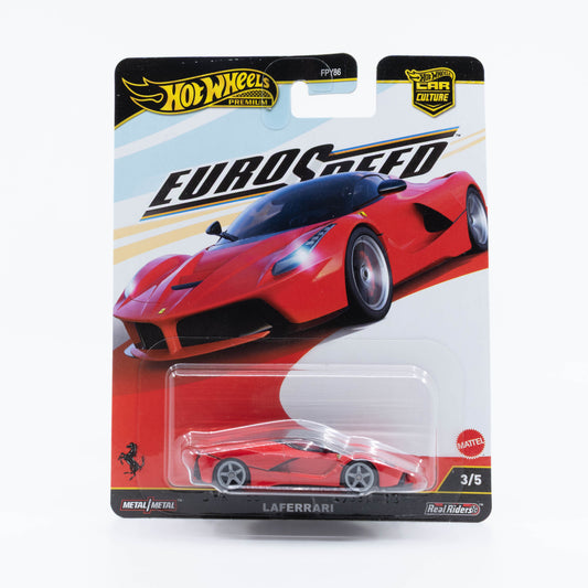 Hot Wheels Car Culture Eurospeed 1:64 LaFerrari diecast model, detailed hypercar collectible.