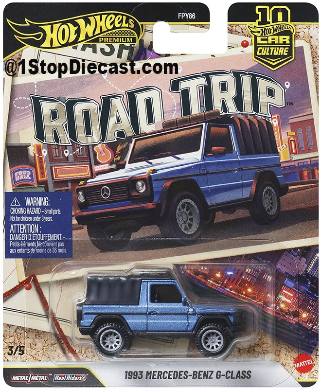 3/5 1991 Mercedes-Benz G-Class in blue.