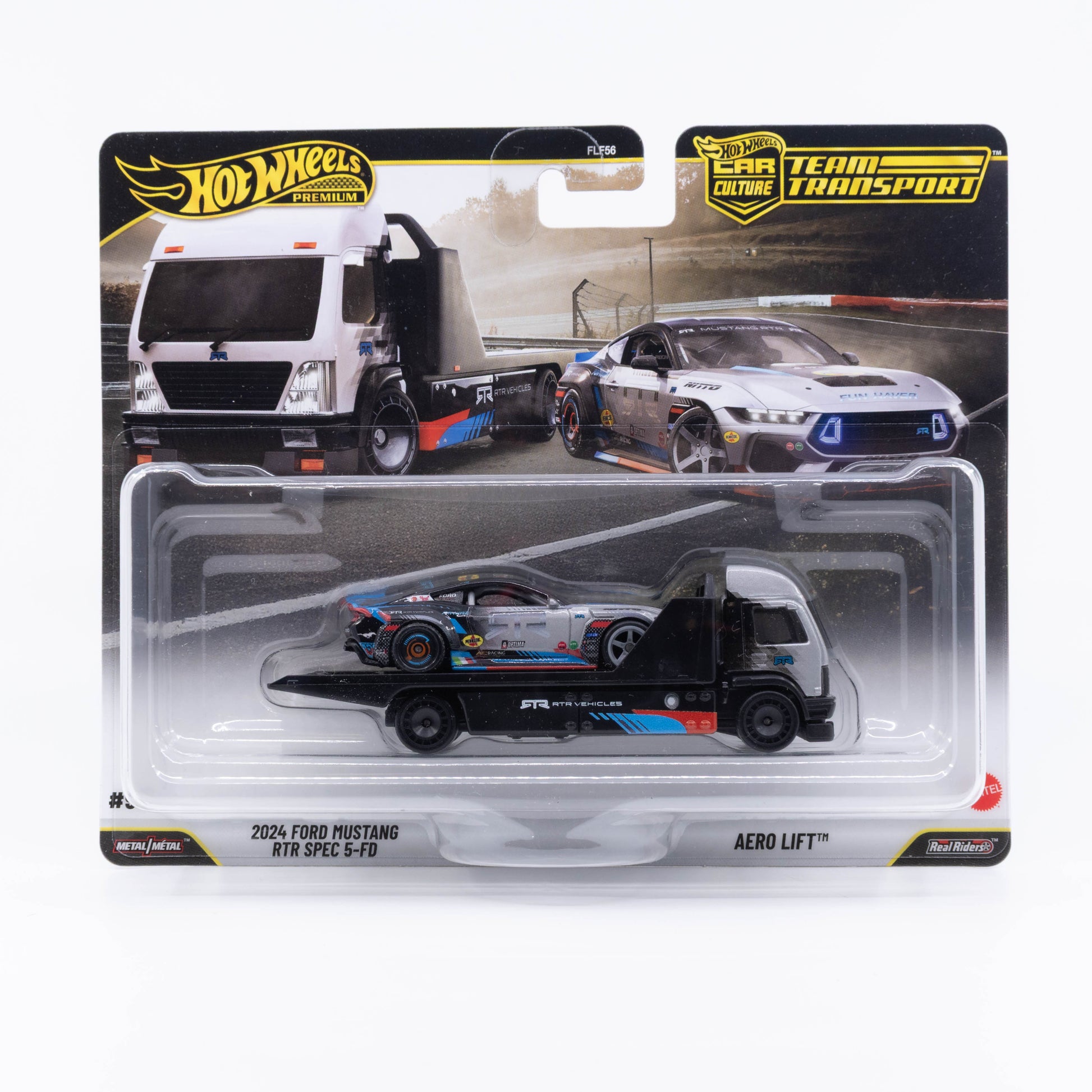 Hot Wheels Car Culture Team Transport #90 with 2024 Ford Mustang RTR Spec 5-FD and Aero Lift transporter.