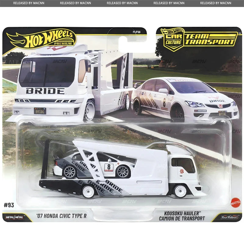 Hot Wheels Team Transport 2007 Honda Civic Type R with Kousoku Hauler 1:64 diecast set