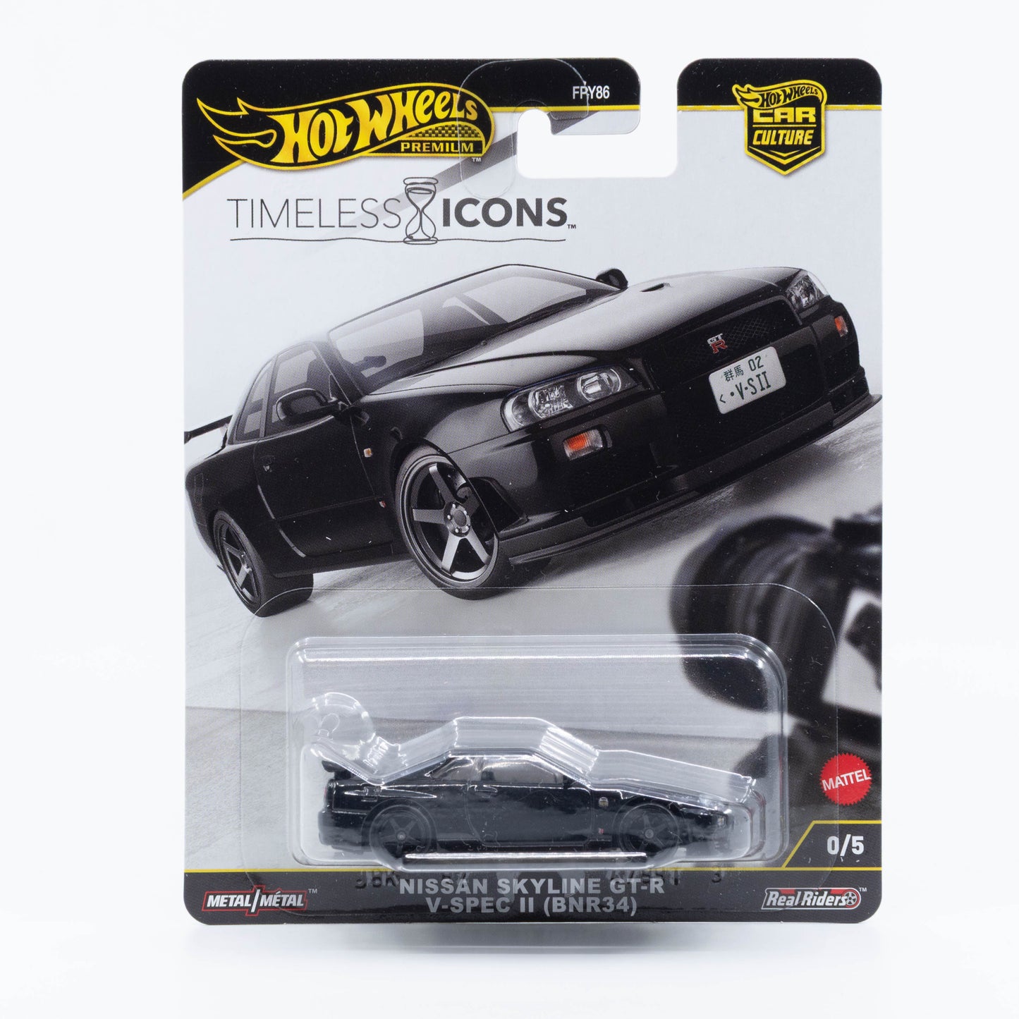 Hot Wheels 1:64 Nissan Skyline GT-R V-Spec II R34 Chase black Car Culture model.