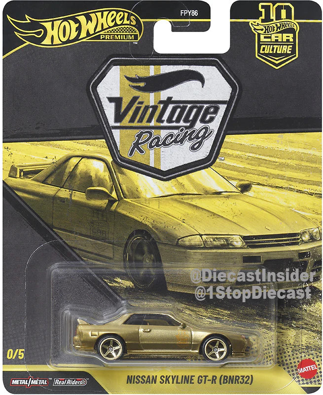 Hot Wheels Car Culture Nissan Skyline GT-R R32 gold chase model 1:64 premium diecast collectible