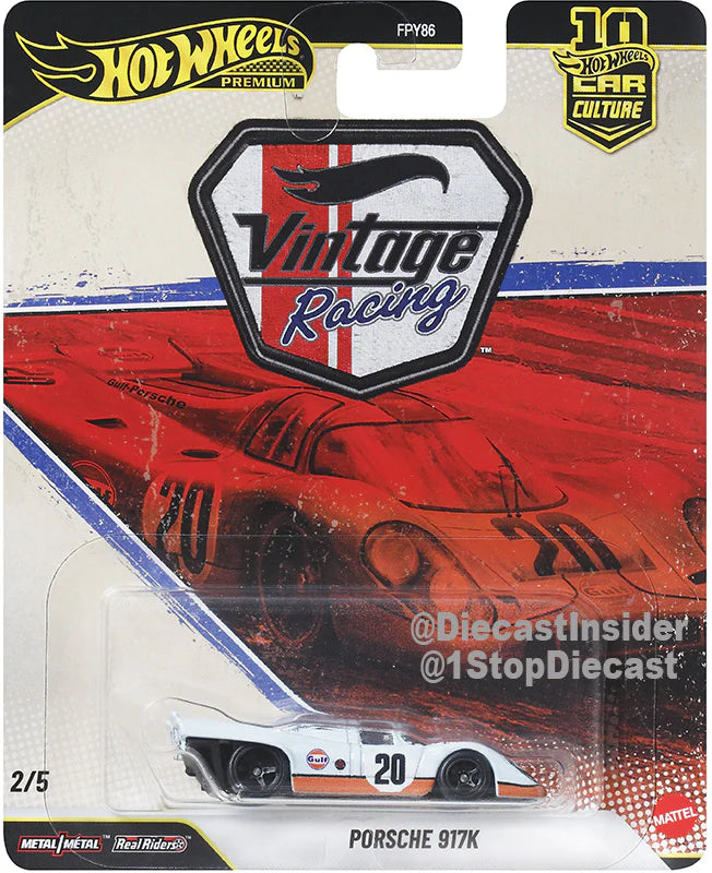 Hot Wheels Car Culture Porsche 917K Gulf livery vintage endurance race car 1:64 premium diecast model