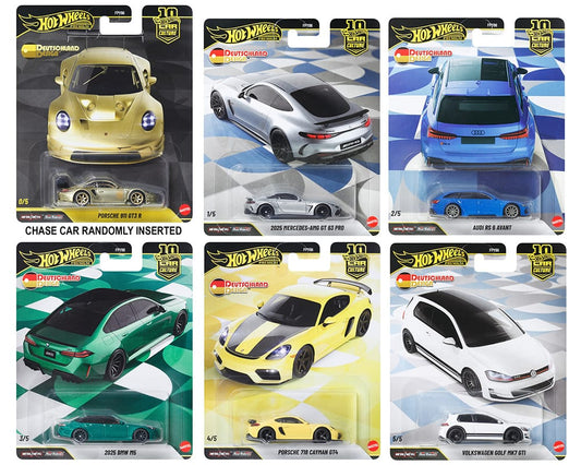 Hot Wheels Car Culture Deutschland Design premium set featuring five German performance cars.