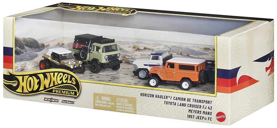 Hot Wheels Collector Set Off Road Meyers Manx Toyota Land Cruiser FJ43 1957 Jeep FC Horizon Hauler