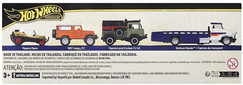 Hot Wheels Collector Set Off Road Meyers Manx Toyota Land Cruiser FJ43 1957 Jeep FC Horizon Hauler